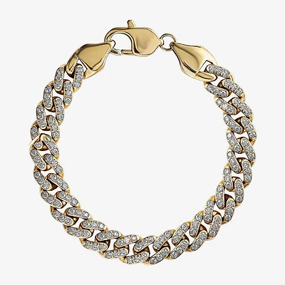 Mens Stainless Steel 8 1/2 Inch Curb Chain Bracelet