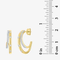 Diamond Addiction (G-H / I1-I2) Womens 1/4 CT. T.W. Lab Grown White Diamond 14K Gold Over Silver 20mm Hoop Earrings