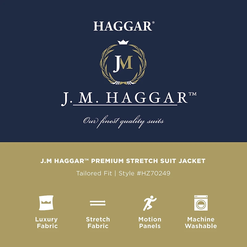 Haggar JMH Tailored Prominent Twill Mens Stretch Fabric Modern Fit Suit Jacket