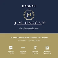Haggar JMH Tailored Prominent Twill Mens Stretch Fabric Modern Fit Suit Jacket