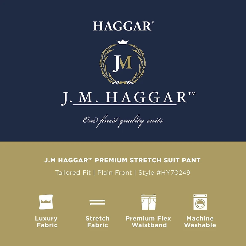 Haggar JMH Tailored Prominent Twill Mens Stretch Fabric Modern Fit Flat Front Suit Pant
