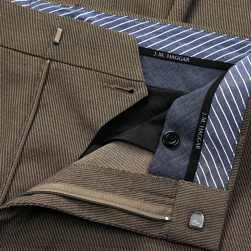 Haggar JMH Tailored Prominent Twill Mens Stretch Fabric Modern Fit Flat Front Suit Pant