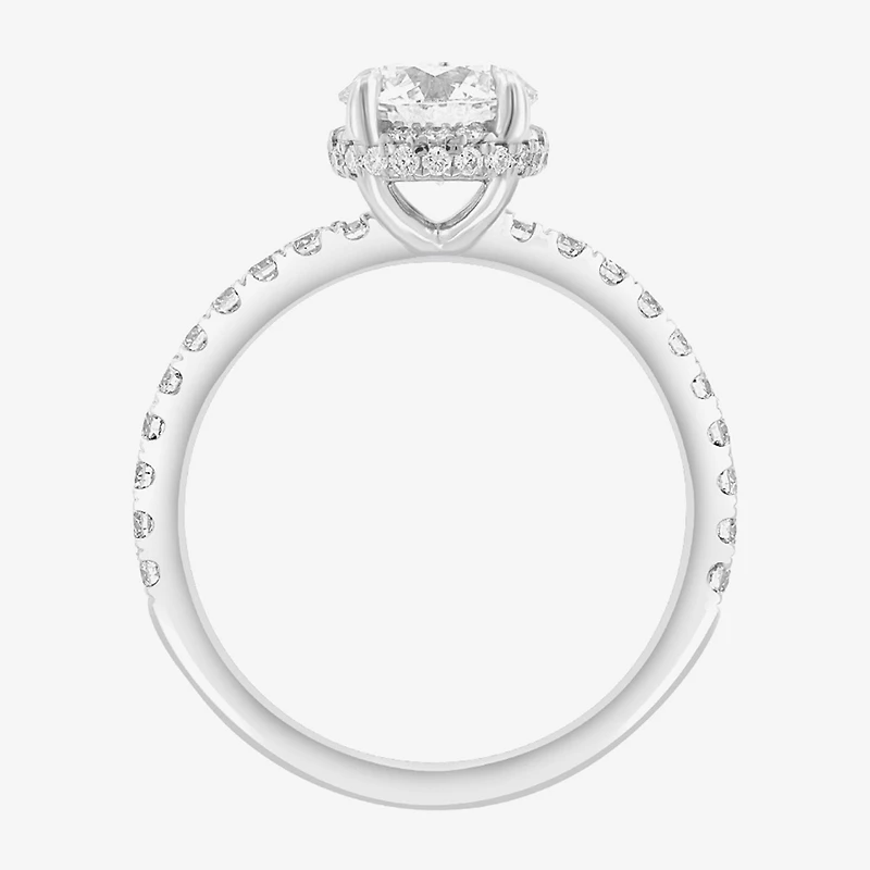 Effy Final Call (G / Vs2-Si1) Womens 1 3/4 CT. T.W. Lab Grown White Diamond 14K Gold Round Solitaire Side Stone Engagement Ring