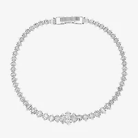 Sparkle Allure Graduated Womens Cubic Zirconia Pure Silver Over Brass Marquise 7.5 Inch Tennis Bracelet