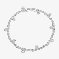 Sparkle Allure Drop Stone Womens Cubic Zirconia Pure Silver Over Brass Round 7.5 Inch Tennis Bracelet