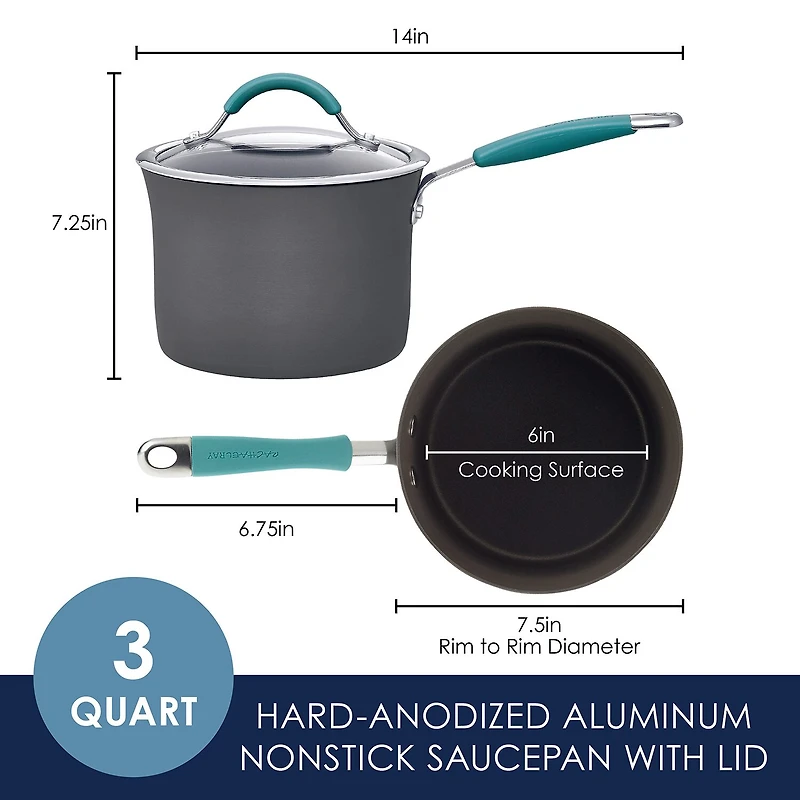 Rachael Ray 3 Qt Hard Anodized 2-pc. Sauce Pan