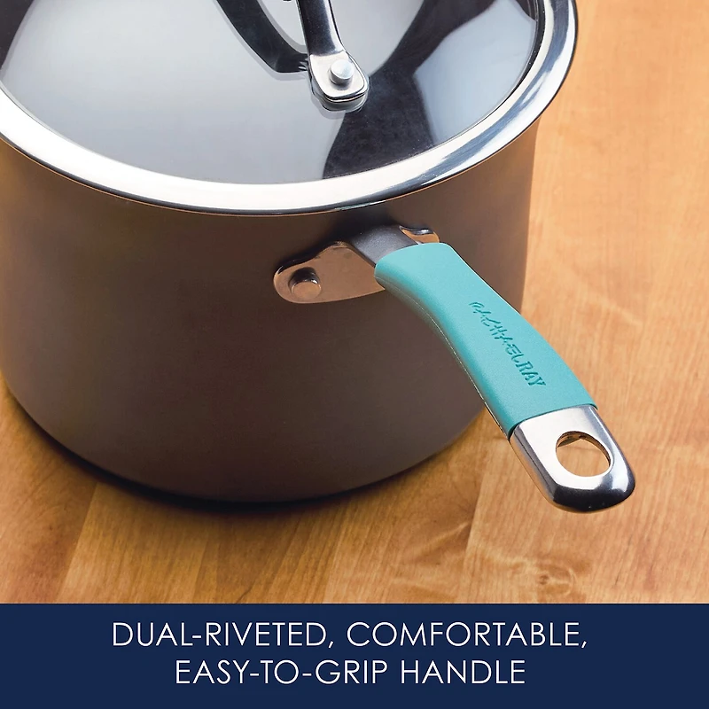 Rachael Ray 3 Qt Hard Anodized 2-pc. Sauce Pan