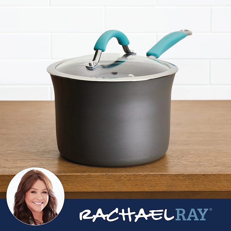 Rachael Ray 3 Qt Hard Anodized 2-pc. Sauce Pan