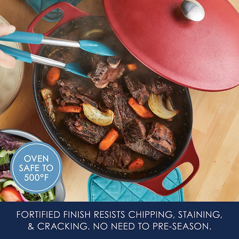 Rachael Ray NITRO Cast Iron 6.5-qt. Dutch Oven with Lid