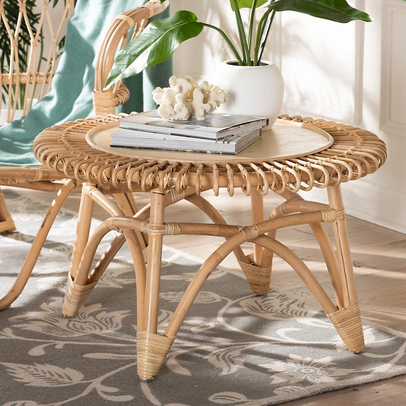Elani Rattan Coffee Table