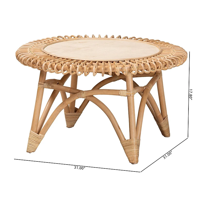 Elani Rattan Coffee Table