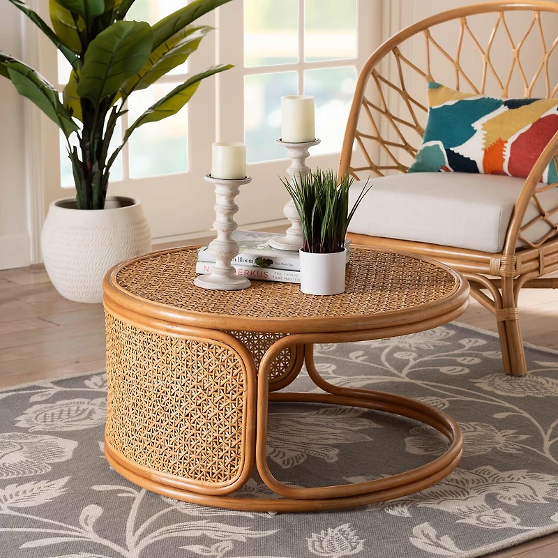 Eldon Rattan Coffee Table