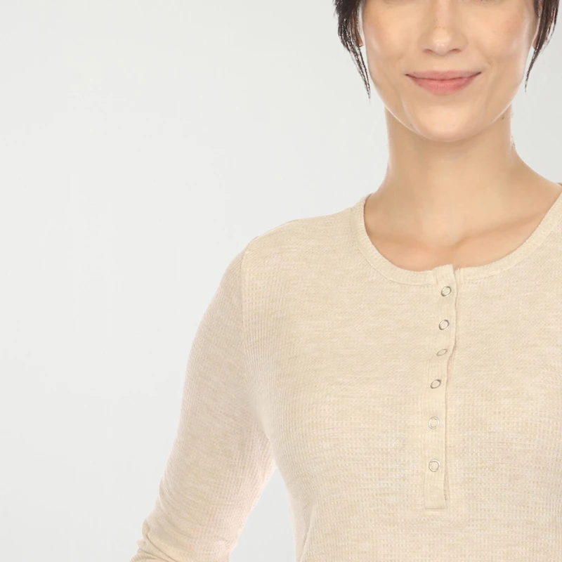White Mark Womens Waffle Long Sleeve 2-pc. Pajama Set