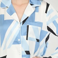 White Mark Womens Satin Long Sleeve 2-pc. Pajama Set