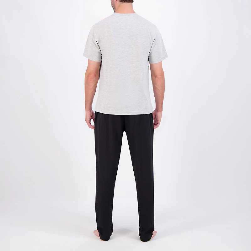Hanes Mens Crew Neck Short Sleeve 2-pc. Pajama Set