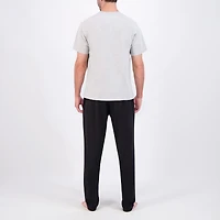 Hanes Mens Crew Neck Short Sleeve 2-pc. Pajama Set
