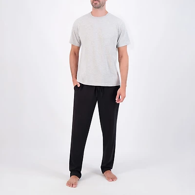 Hanes Mens Crew Neck Short Sleeve 2-pc. Pajama Set
