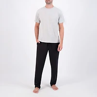 Hanes Mens Crew Neck Short Sleeve 2-pc. Pajama Set