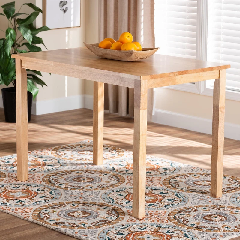 Eveline Rectangular Wood-Top Dining Table