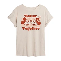 Womens Crew Neck Short Sleeve Regular Fit Mickey and Friends Graphic T-Shirt