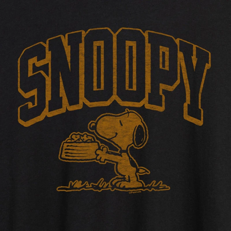 Womens Juniors Crew Neck Short Sleeve Regular Fit Snoopy Graphic T-Shirt