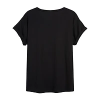 Womens Crew Neck Short Sleeve Regular Fit Mickey and Friends Graphic T-Shirt