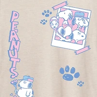 Womens Crew Neck Short Sleeve Regular Fit Snoopy Graphic T-Shirt