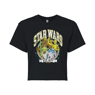 Womens Crew Neck Short Sleeve Regular Fit Star Wars Graphic T-Shirt