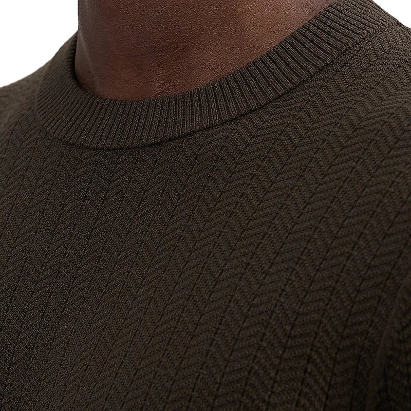 Haggar Mens Crew Neck Long Sleeve Pullover Sweater