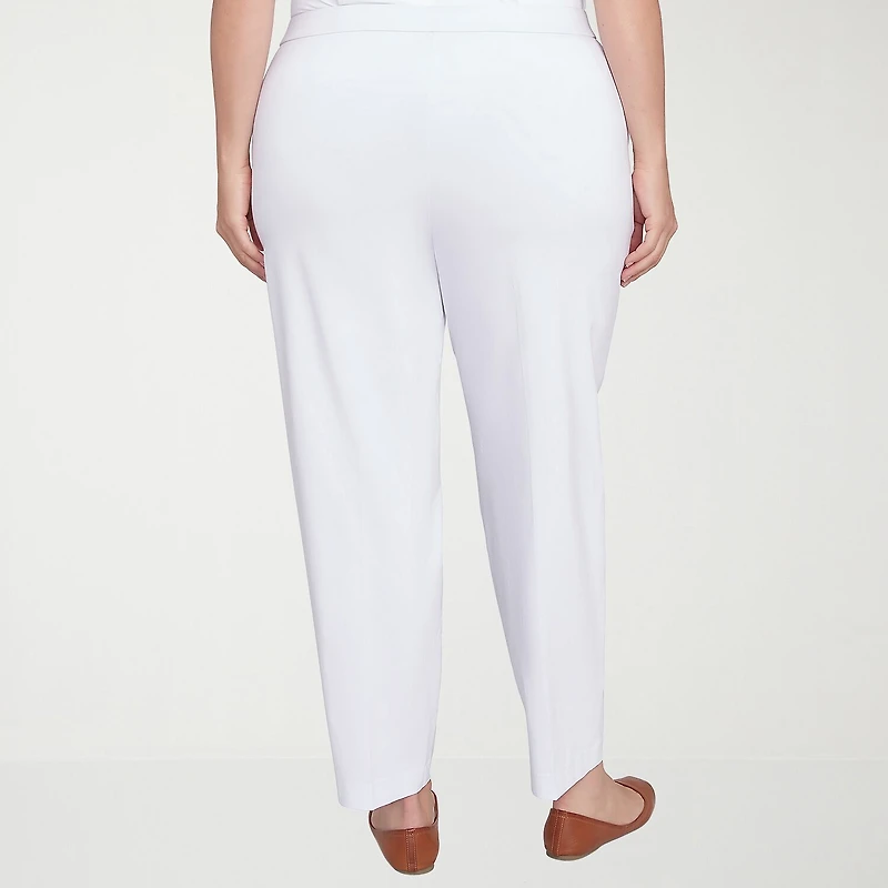 Alfred Dunner Classics Womens Slim Mid Rise Pull-On Pant