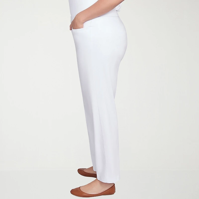 Alfred Dunner Classics Womens Slim Mid Rise Pull-On Pant