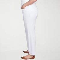 Alfred Dunner Classics Womens Slim Mid Rise Pull-On Pant