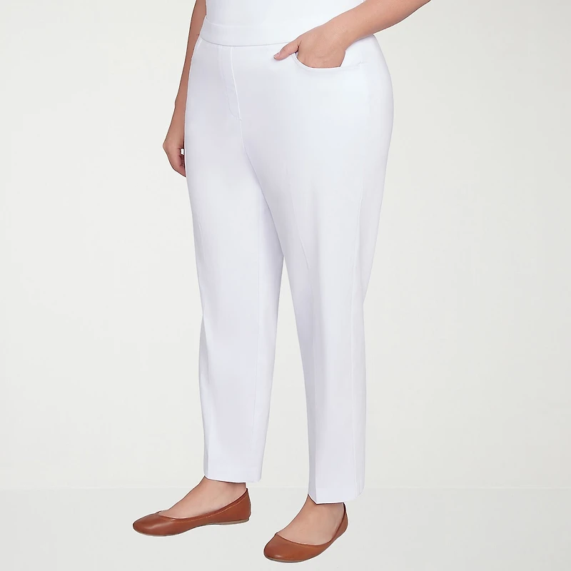 Alfred Dunner Classics Womens Slim Mid Rise Pull-On Pant