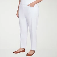 Alfred Dunner Classics Womens Slim Mid Rise Pull-On Pant