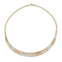 Made in Italy Womens 14K Tri-Color Gold Over Silver 18 Inch Collar Necklace