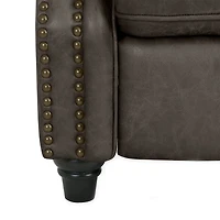 ProLounger Anna Traditional Roll-Arm Push Back Recliner Distressed Faux Leather with Nailheads