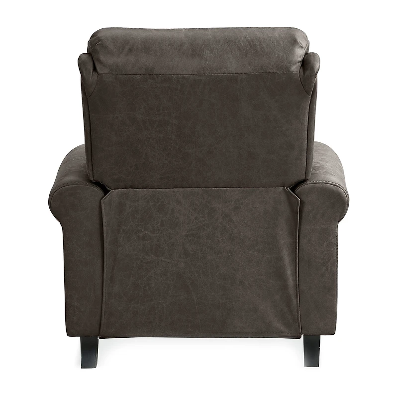 ProLounger Anna Traditional Roll-Arm Push Back Recliner Distressed Faux Leather with Nailheads