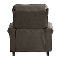 ProLounger Anna Traditional Roll-Arm Push Back Recliner Distressed Faux Leather with Nailheads