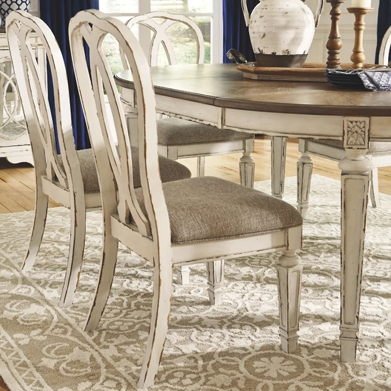 Signature Design by Ashley Realyn 5-Piece Oval Extension Ribbon Back Dining Set
