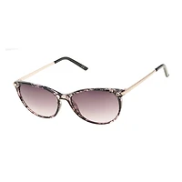 Mixit Black Floral Cateye Womens UV Protection Cat Eye Sunglasses