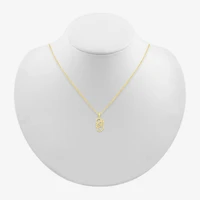 Shree Symbol Womens Diamond Accent Natural White Diamond 14K Gold 18 Inch Pendant Necklace