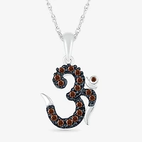Ohm Symbol Womens 1/6 CT. T.W. Natural Champagne Diamond 14K Gold 18 Inch Pendant Necklace