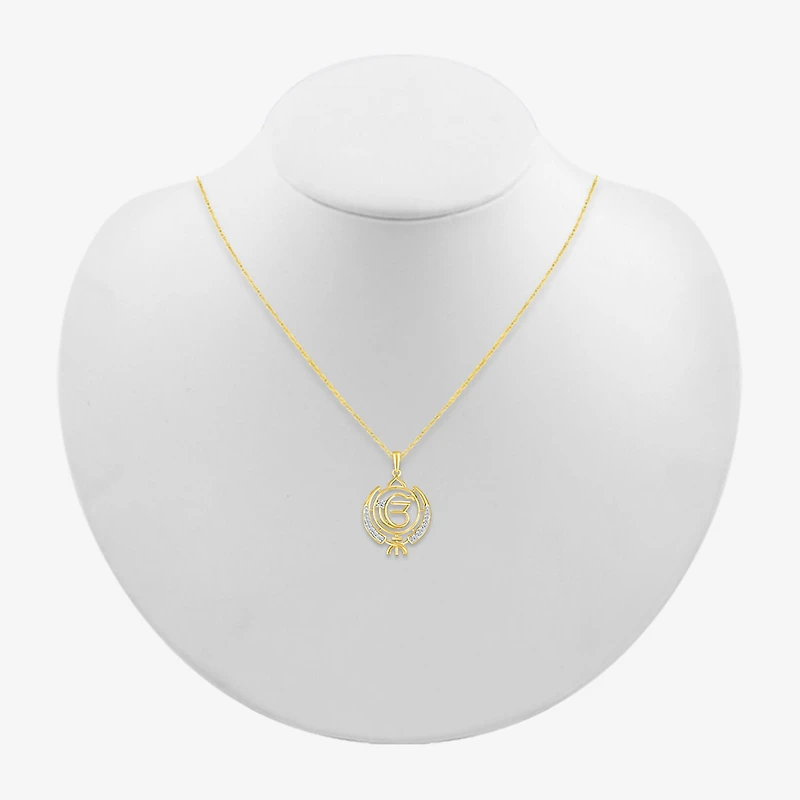 Khanda Womens 1/8 CT. T.W. Natural White Diamond 14K Gold 18 Inch Pendant Necklace