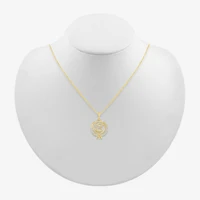 Khanda Womens 1/8 CT. T.W. Natural White Diamond 14K Gold 18 Inch Pendant Necklace