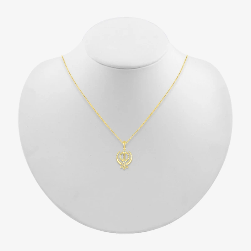 Khanda Womens Diamond Accent Natural White Diamond 14K Gold 18 Inch Pendant Necklace
