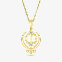 Khanda Womens Diamond Accent Natural White Diamond 14K Gold 18 Inch Pendant Necklace