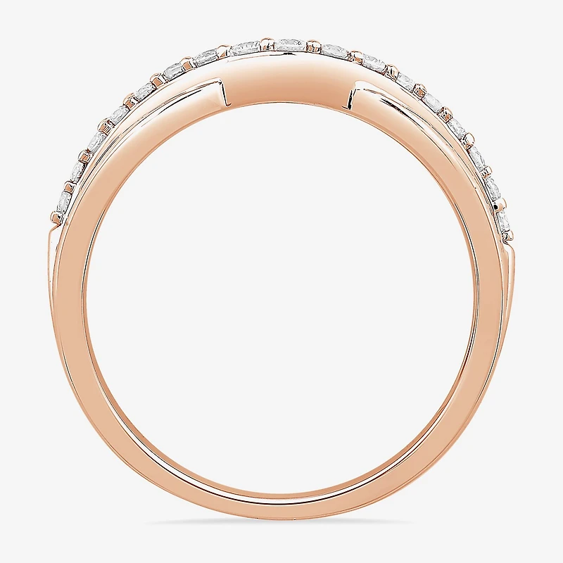 1/4 CT.T.W. Natural Diamond 10K or 14K Gold Curved Wedding Band