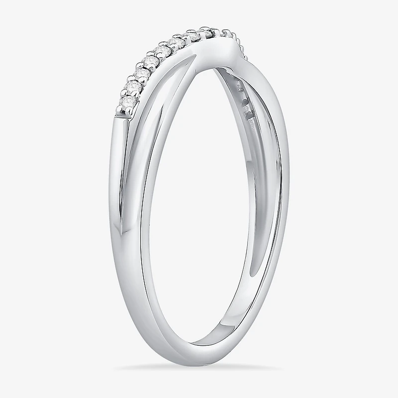 1/10 CT.T.W. Natural Diamond 10K or 14K Gold Curved Wedding Band