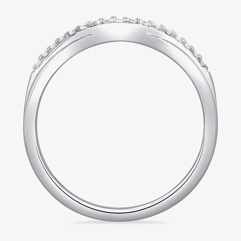 1/10 CT.T.W. Natural Diamond 10K or 14K Gold Curved Wedding Band