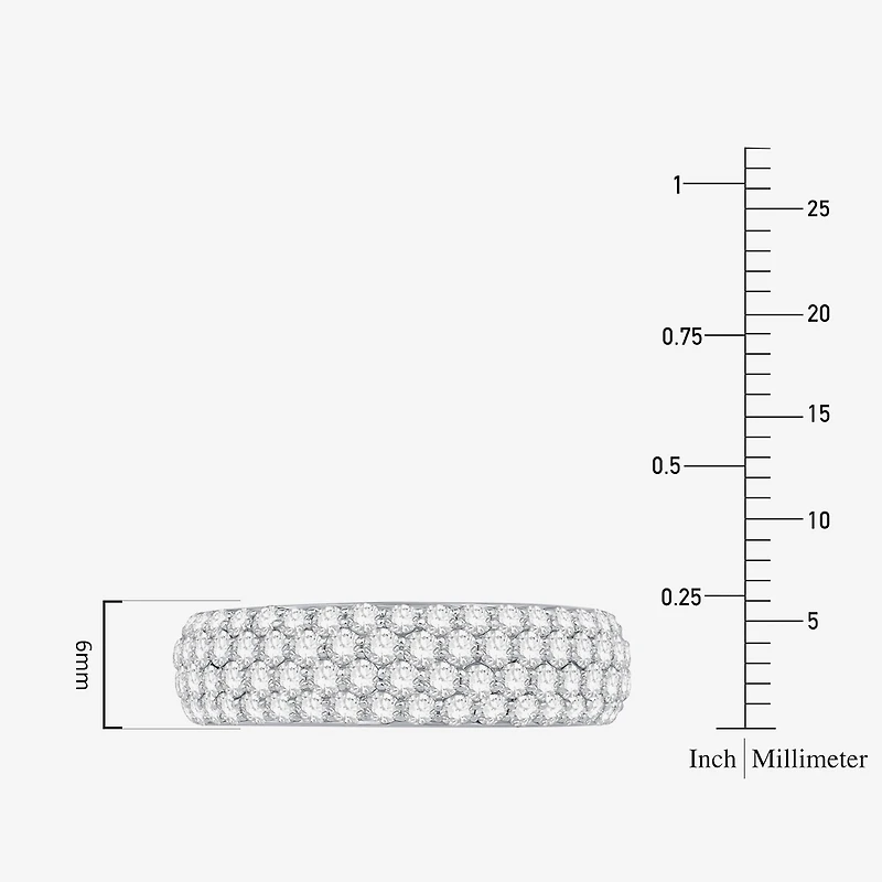 Micro Pave Womens 5.5MM 1 1/2 CT. T.W. Natural White Diamond 10K Gold Anniversary Wedding Band